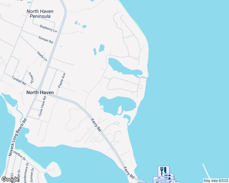 map of restaurants, bars, coffee shops, grocery stores, and more near 4 South Harbor Drive in Sag Harbor