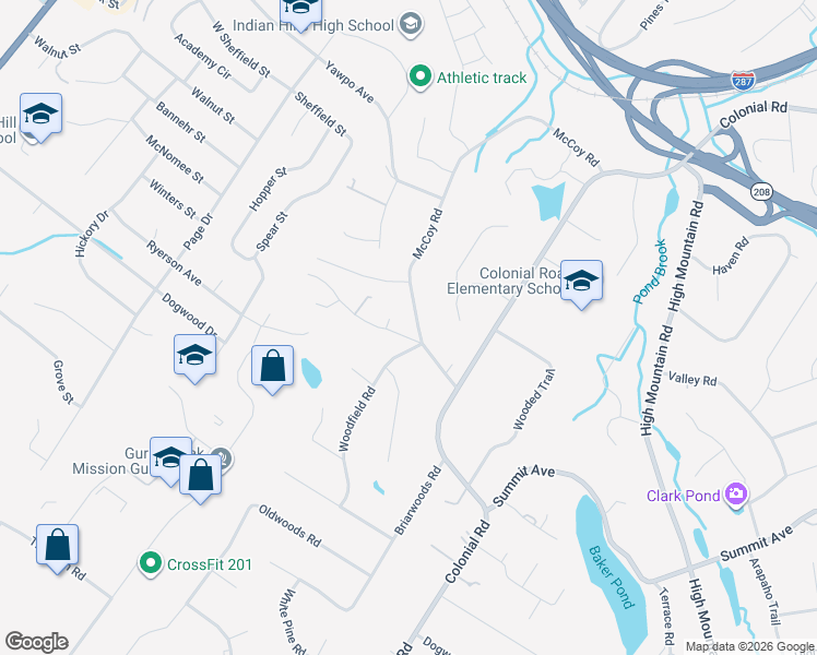 map of restaurants, bars, coffee shops, grocery stores, and more near 779 McCoy Road in Franklin Lakes