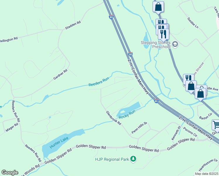 map of restaurants, bars, coffee shops, grocery stores, and more near 159 Merry Hill Road in Bartonsville
