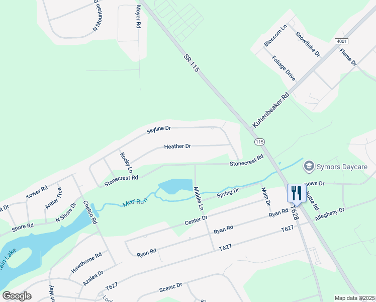 map of restaurants, bars, coffee shops, grocery stores, and more near in Blakeslee