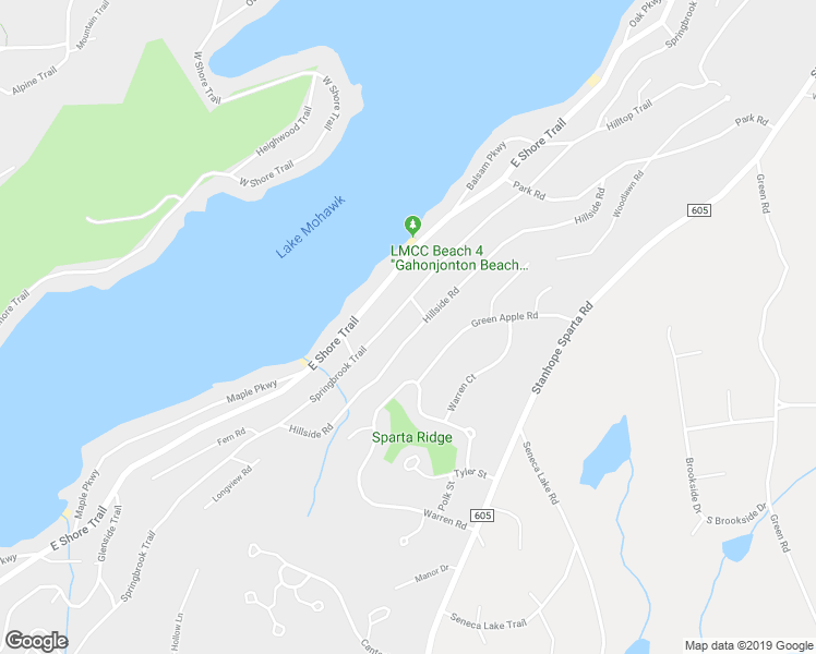 map of restaurants, bars, coffee shops, grocery stores, and more near 92 Hillside Road in Sparta Township