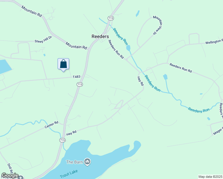 map of restaurants, bars, coffee shops, grocery stores, and more near 1539 Red Rock Road in Stroudsburg
