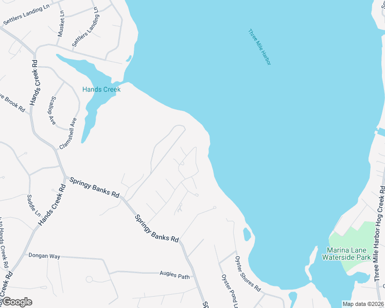 map of restaurants, bars, coffee shops, grocery stores, and more near 30 Springwood Way in East Hampton