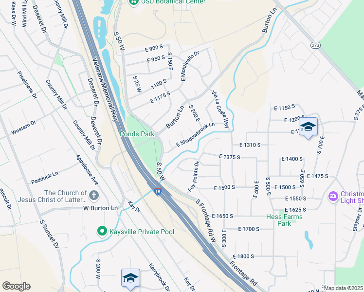 map of restaurants, bars, coffee shops, grocery stores, and more near 144 East Shadowbrook Lane in Kaysville