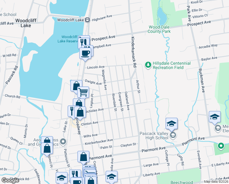 map of restaurants, bars, coffee shops, grocery stores, and more near 89 Ralph Avenue in Hillsdale