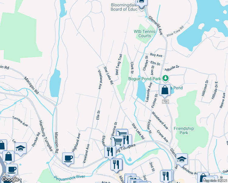 map of restaurants, bars, coffee shops, grocery stores, and more near 67 Elizabeth Street in Bloomingdale