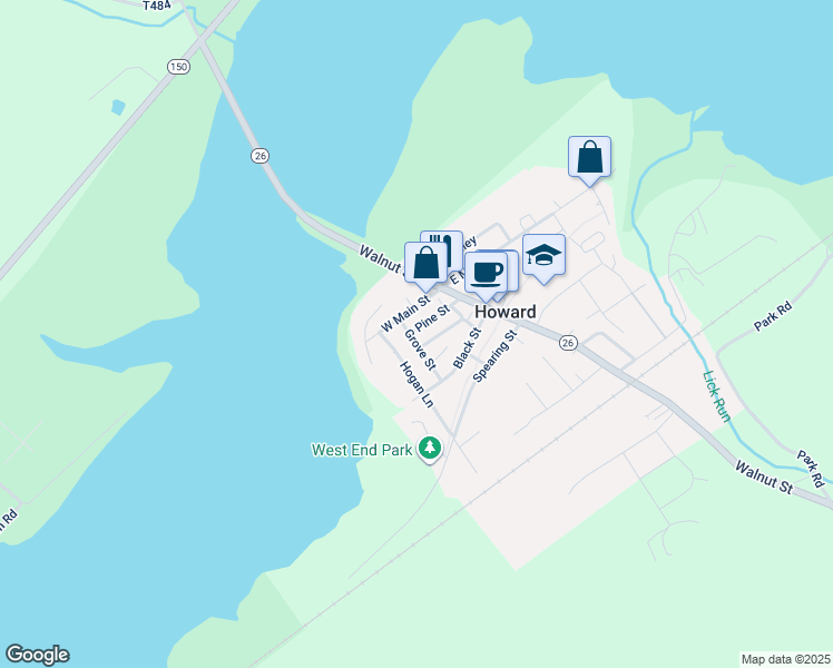 map of restaurants, bars, coffee shops, grocery stores, and more near 822-826 Grove Street in Howard