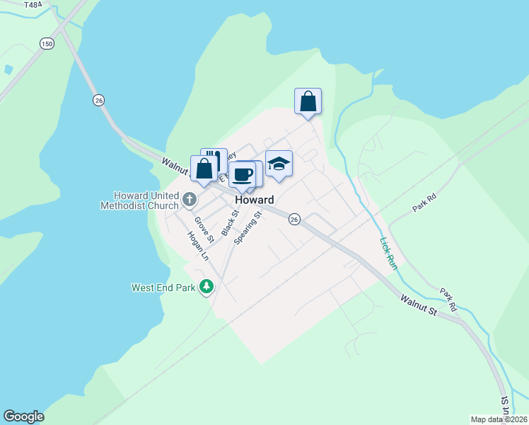 map of restaurants, bars, coffee shops, grocery stores, and more near 246-614 Spearing Street in Howard