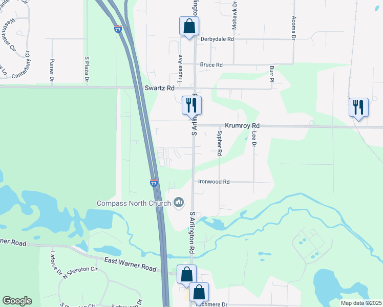 map of restaurants, bars, coffee shops, grocery stores, and more near in Summit County