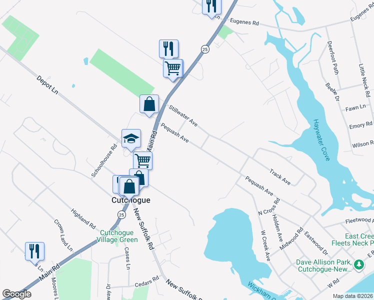 map of restaurants, bars, coffee shops, grocery stores, and more near in Cutchogue