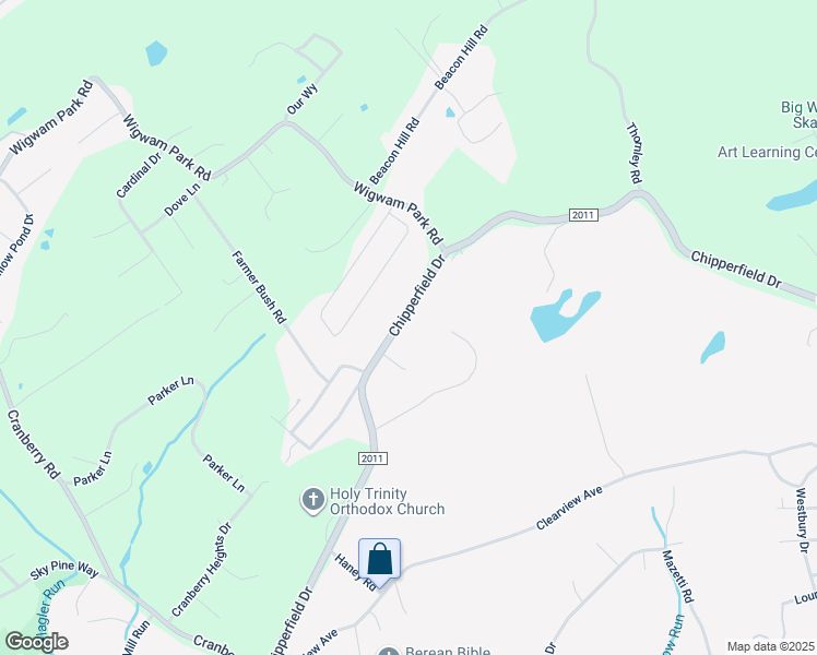 map of restaurants, bars, coffee shops, grocery stores, and more near Chipperfield Drive in Stroudsburg