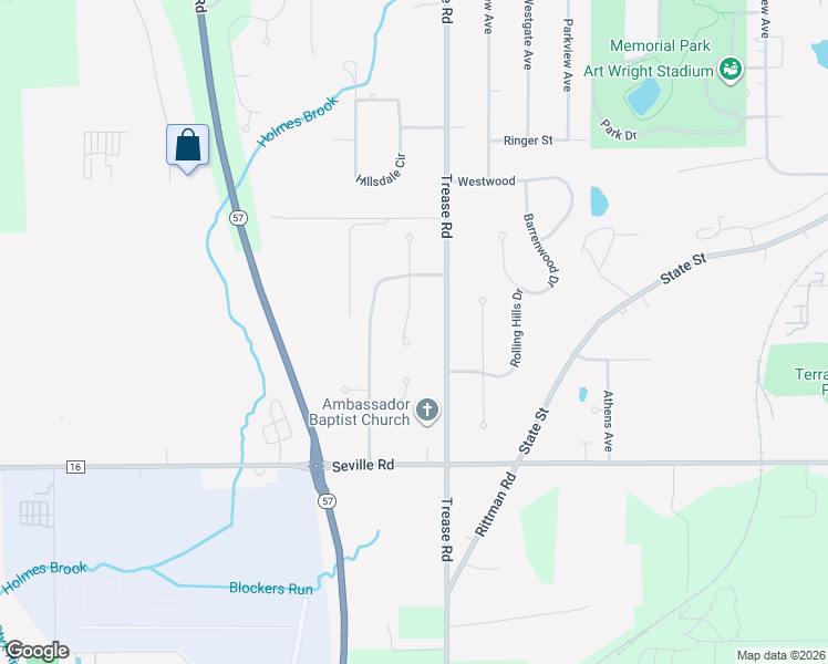 map of restaurants, bars, coffee shops, grocery stores, and more near 478 South Kaser Drive in Wadsworth