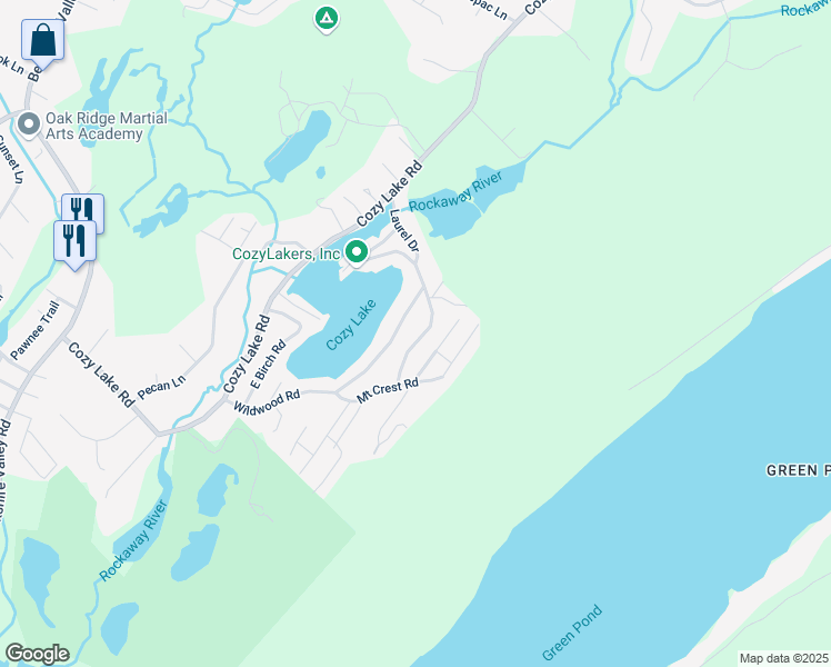 map of restaurants, bars, coffee shops, grocery stores, and more near 112 Wildwood Road in Jefferson