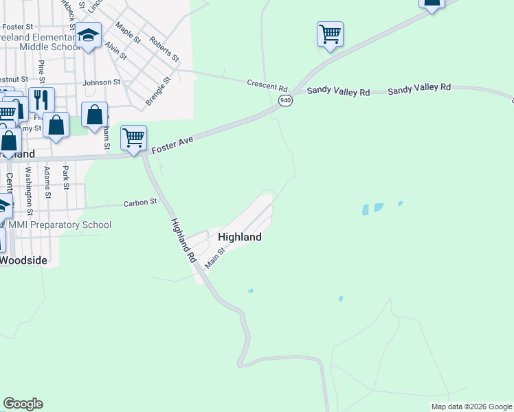map of restaurants, bars, coffee shops, grocery stores, and more near 90-102 Highland Heights in Freeland