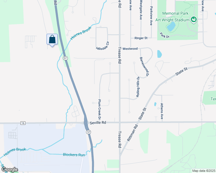 map of restaurants, bars, coffee shops, grocery stores, and more near 478 South Kaser Drive in Wadsworth