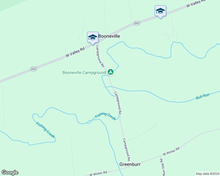 map of restaurants, bars, coffee shops, grocery stores, and more near 307 Campground Road in Loganton