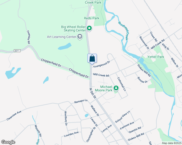 map of restaurants, bars, coffee shops, grocery stores, and more near 3117 North 5th Street in East Stroudsburg