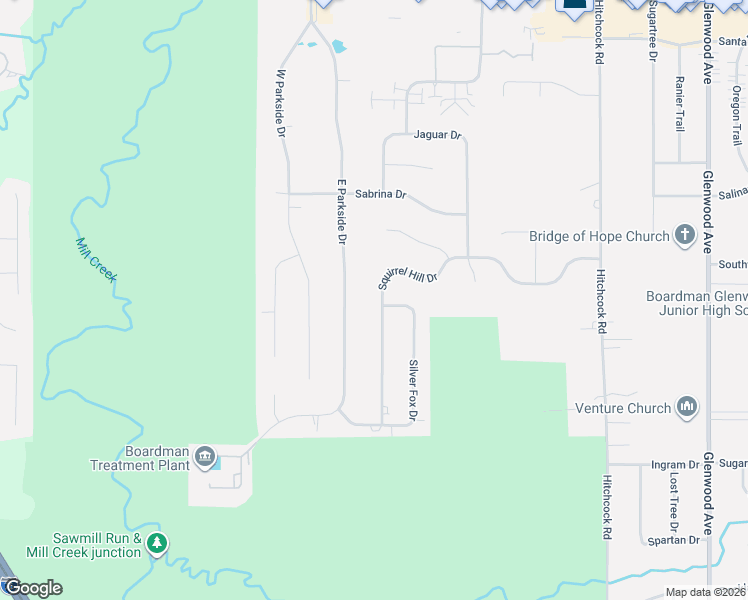 map of restaurants, bars, coffee shops, grocery stores, and more near 796 Squirrel Hill Drive in Youngstown