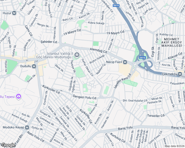 map of restaurants, bars, coffee shops, grocery stores, and more near 60 Günay Sokak in Ümraniye