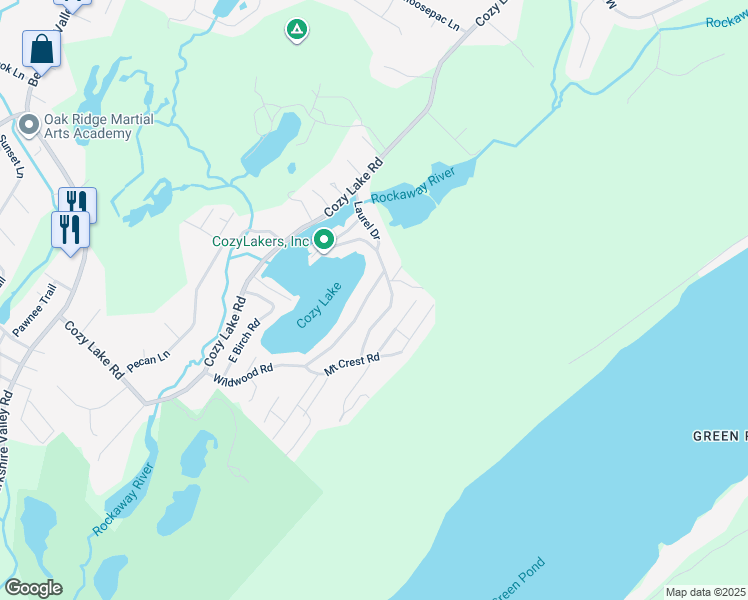 map of restaurants, bars, coffee shops, grocery stores, and more near 112 Wildwood Road in Jefferson