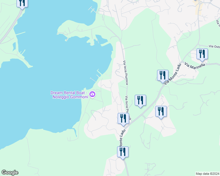 map of restaurants, bars, coffee shops, grocery stores, and more near 9 Via La Caletta in Porto Rotondo