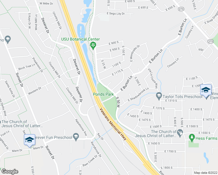 map of restaurants, bars, coffee shops, grocery stores, and more near 37 West 1200 South in Kaysville