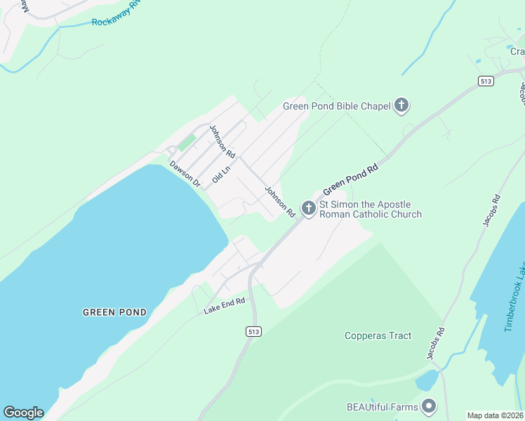 map of restaurants, bars, coffee shops, grocery stores, and more near 16 Pleasant Lane in Morris County