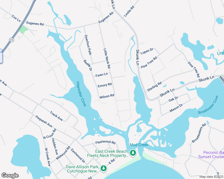 map of restaurants, bars, coffee shops, grocery stores, and more near 2620 Little Neck Road in Cutchogue