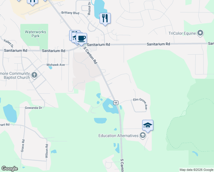 map of restaurants, bars, coffee shops, grocery stores, and more near 2000 Canton Road in Akron
