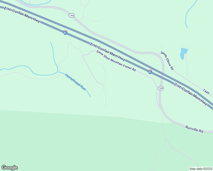 map of restaurants, bars, coffee shops, grocery stores, and more near 305 Snow Shoe Mountain Forest Road in Snow Shoe