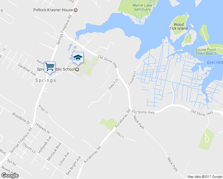 map of restaurants, bars, coffee shops, grocery stores, and more near 1 Maritime Way in East Hampton