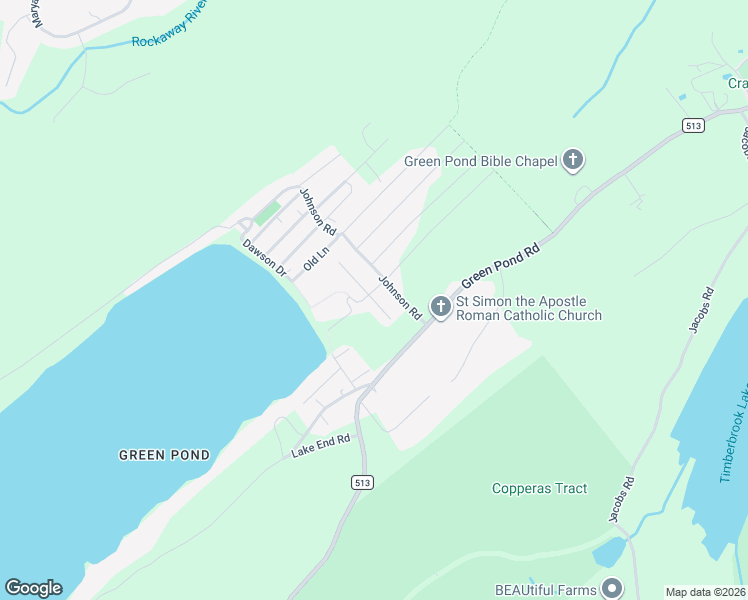 map of restaurants, bars, coffee shops, grocery stores, and more near 16 Pleasant Lane in Morris County