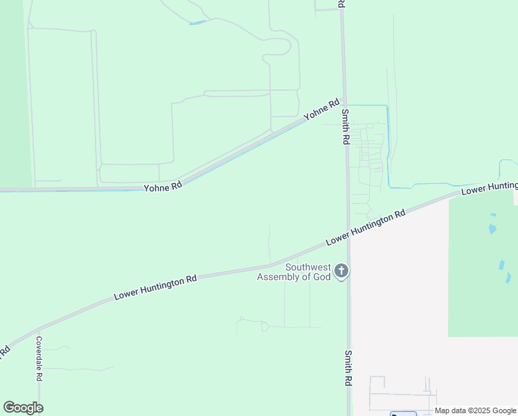 map of restaurants, bars, coffee shops, grocery stores, and more near 5710 Lower Huntington Road in Fort Wayne