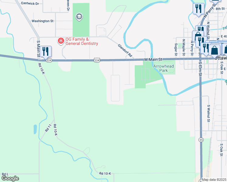 map of restaurants, bars, coffee shops, grocery stores, and more near 286 Ridge Road in Ottawa