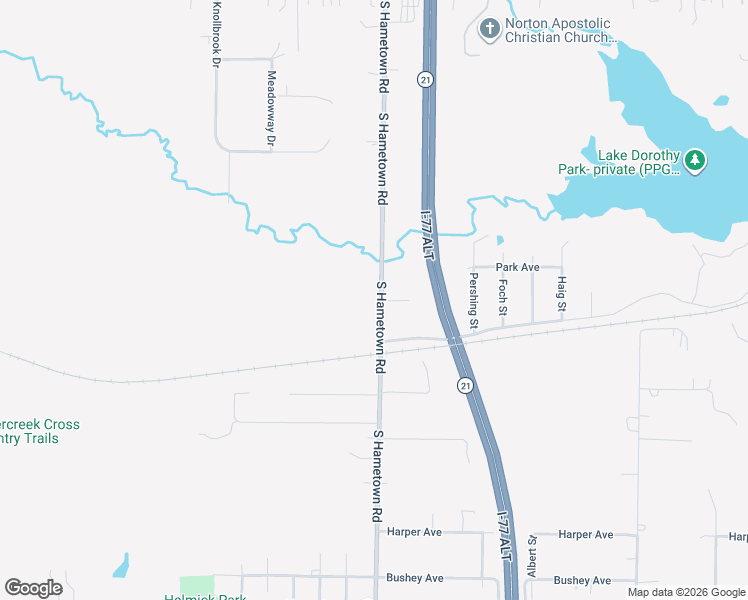 map of restaurants, bars, coffee shops, grocery stores, and more near 4386 South Hametown Road in Norton