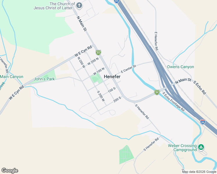 map of restaurants, bars, coffee shops, grocery stores, and more near 65 South 100 West in Henefer