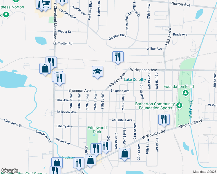 map of restaurants, bars, coffee shops, grocery stores, and more near 294 Hillsdale Avenue in Norton