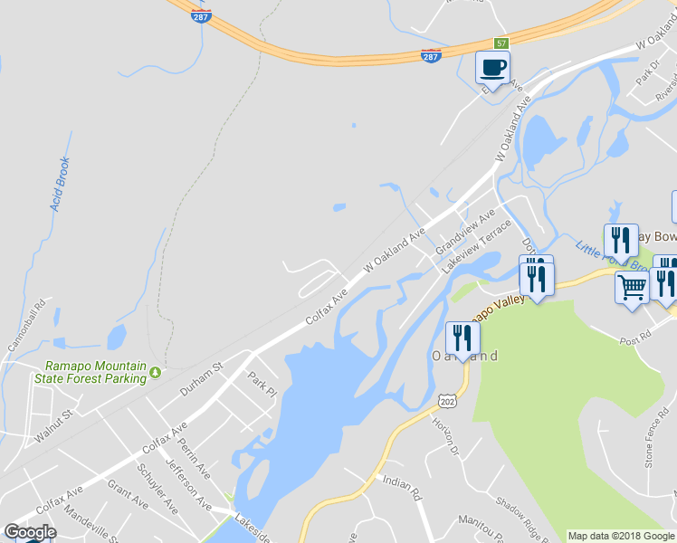 map of restaurants, bars, coffee shops, grocery stores, and more near 198 Pierson Miller Drive in Pompton Lakes