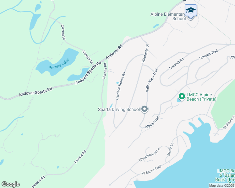 map of restaurants, bars, coffee shops, grocery stores, and more near 31 Carriage House Road in Sparta