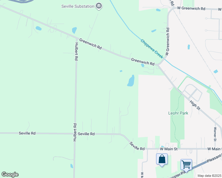 map of restaurants, bars, coffee shops, grocery stores, and more near 5405 Seville Road in Seville