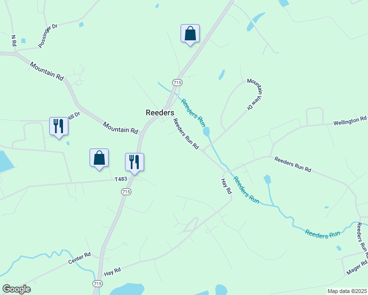 map of restaurants, bars, coffee shops, grocery stores, and more near 441 Reeders Run Road in Stroudsburg