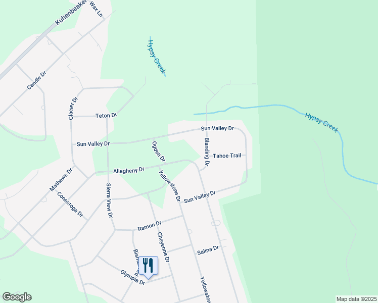map of restaurants, bars, coffee shops, grocery stores, and more near 1797 Allegheny Dr in Blakeslee