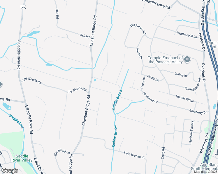 map of restaurants, bars, coffee shops, grocery stores, and more near 8 Glenwood Drive in Saddle River