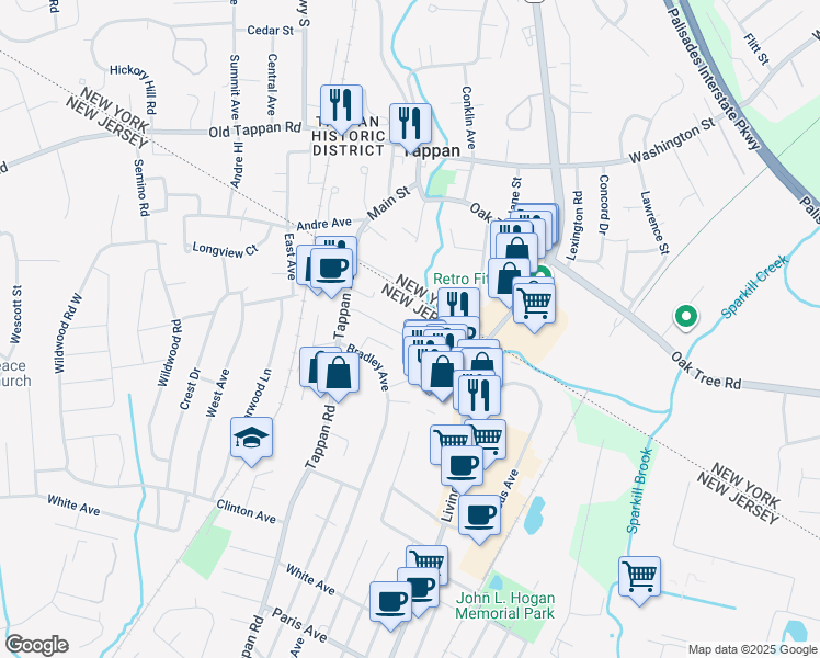 map of restaurants, bars, coffee shops, grocery stores, and more near 315 Cooper Pond in Northvale