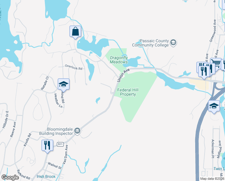 map of restaurants, bars, coffee shops, grocery stores, and more near 1000 Avalon Way in Bloomingdale