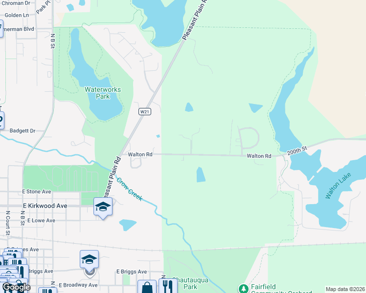 map of restaurants, bars, coffee shops, grocery stores, and more near 1207 Walton Road in Fairfield