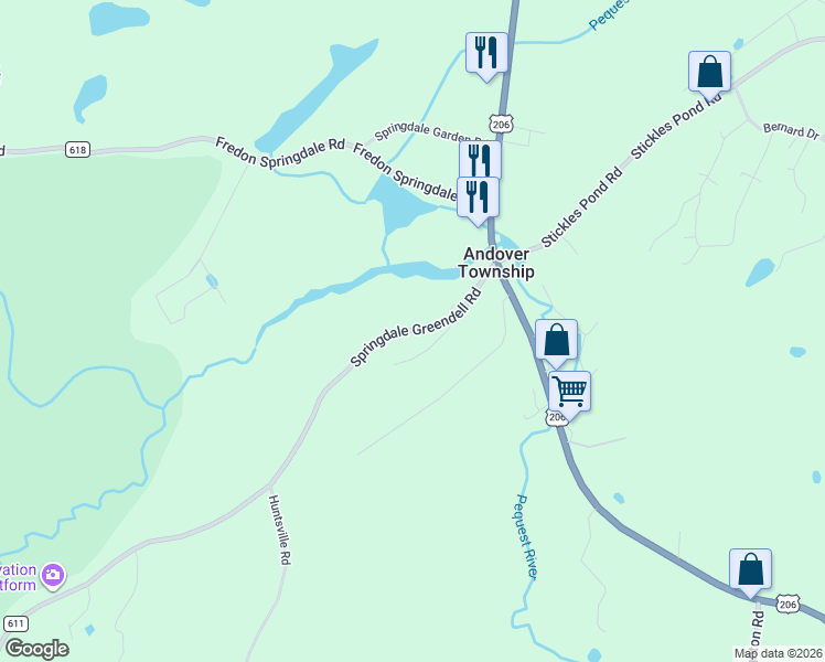 map of restaurants, bars, coffee shops, grocery stores, and more near 16 Greendale Road in Newton