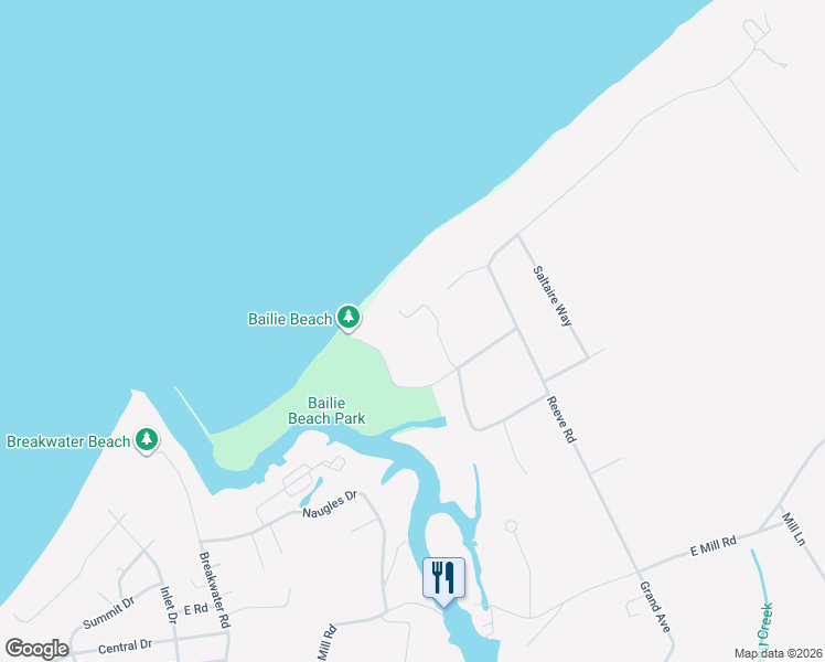 map of restaurants, bars, coffee shops, grocery stores, and more near 786 Bailie Beach Road in Mattituck