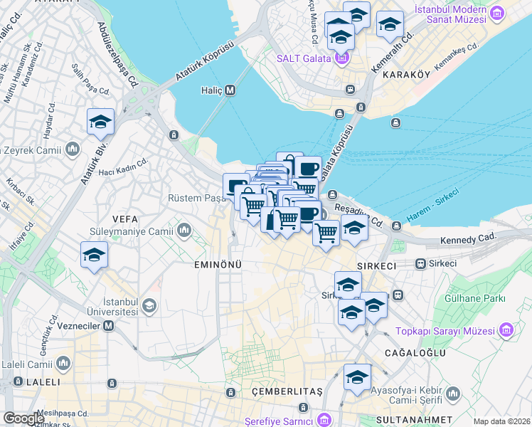 map of restaurants, bars, coffee shops, grocery stores, and more near 1 Balkapanı Sokak in Fatih