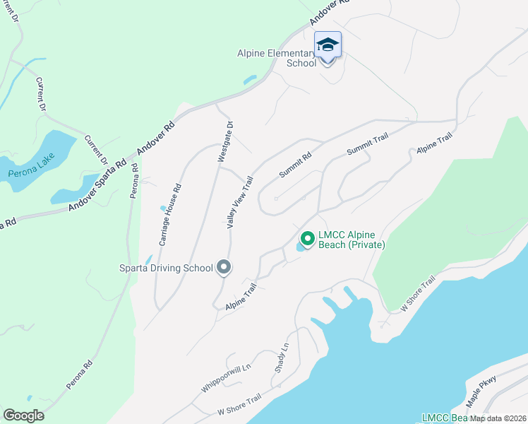 map of restaurants, bars, coffee shops, grocery stores, and more near 104 Summit Road in Sparta